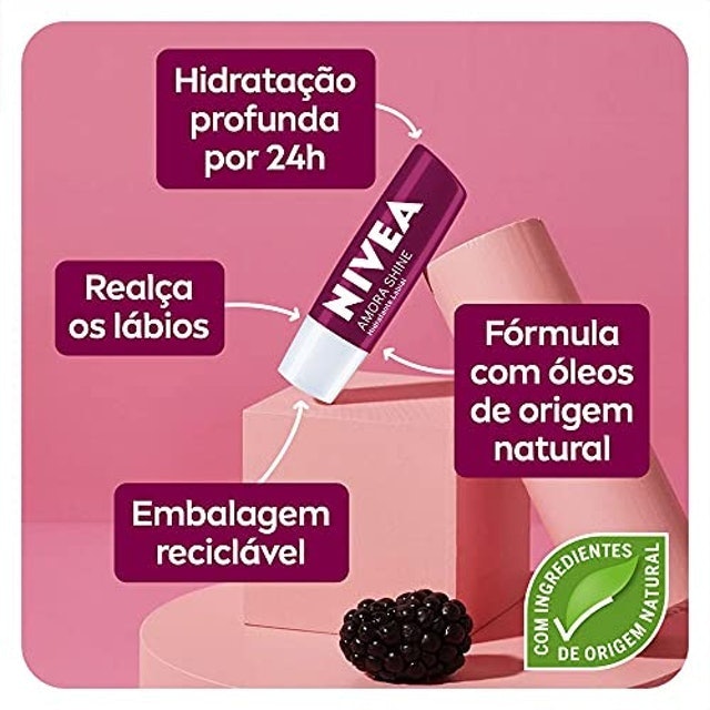 NIVEA Protetor Labial Amora Shine Translation missing: pt-BR.activerecord.decorators.item_part_image/alt