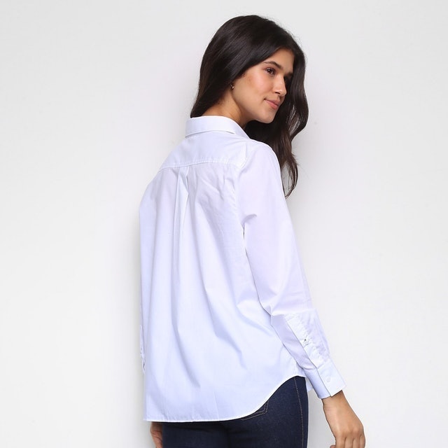 LACOSTE Camisa Branca de Botões Feminina Translation missing: pt-BR.activerecord.decorators.item_part_image/alt