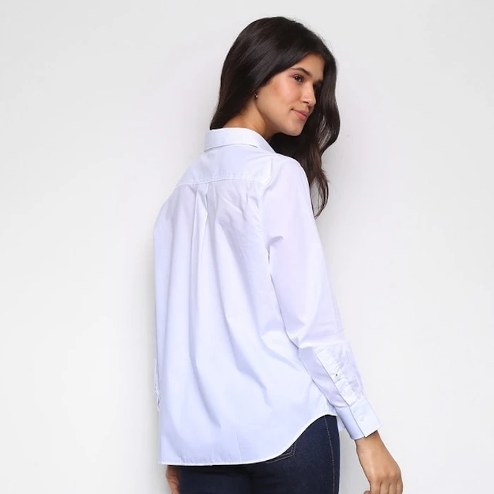 LACOSTE Camisa Branca de Botões Feminina Translation missing: pt-BR.activerecord.decorators.item_part_image/alt