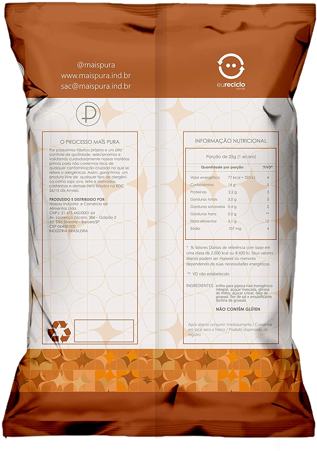 MAIS PURA Pipoca Artesanal Sabor Caramelo e Flor-de-Sal 150g Translation missing: pt-BR.activerecord.decorators.item_part_image/alt
