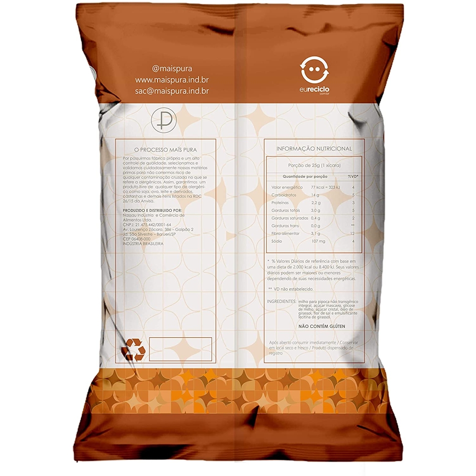 MAIS PURA Pipoca Artesanal Sabor Caramelo e Flor-de-Sal 150g Translation missing: pt-BR.activerecord.decorators.item_part_image/alt