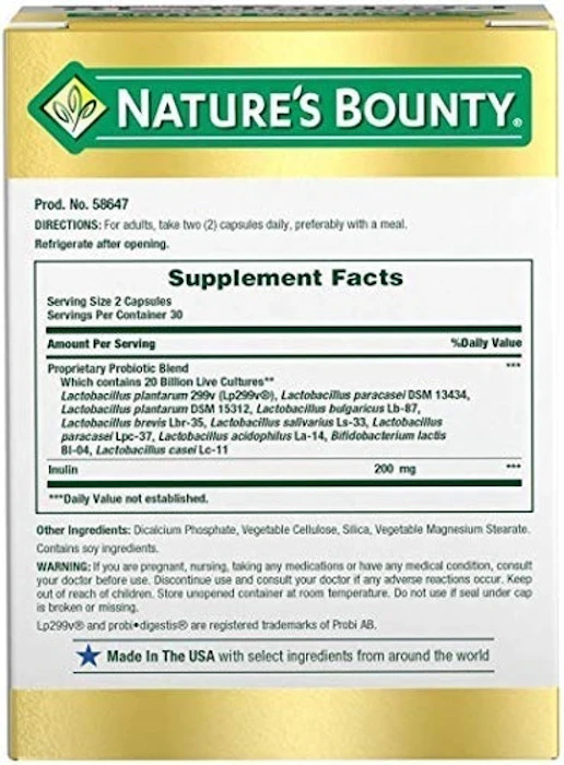 NATURE'S BOUNTY Probiotic 10 Translation missing: pt-BR.activerecord.decorators.item_part_image/alt