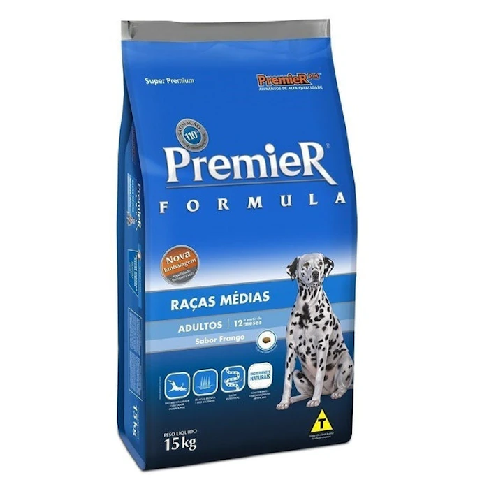 PREMIER PET Ração Premier Fórmula Cães Raças Médias 20kg Translation missing: pt-BR.activerecord.decorators.item_part_image/alt
