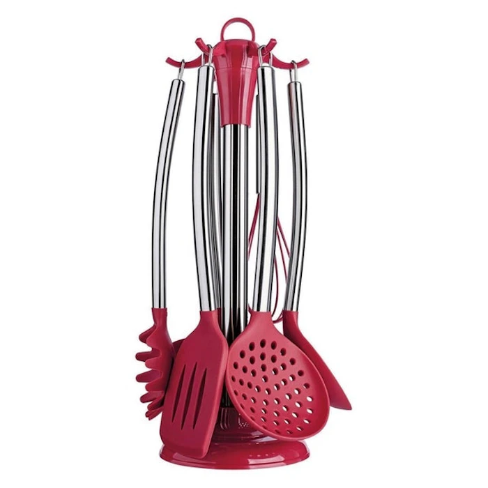 EURO HOME Kit Utensílios 7 Peças Silicone Cabo Inox Translation missing: pt-BR.activerecord.decorators.item_part_image/alt