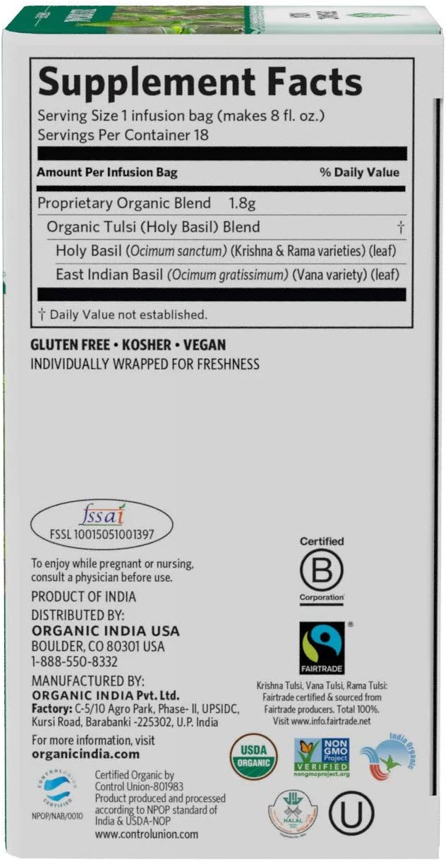 Organic India Chá de Tulsi Translation missing: pt-BR.activerecord.decorators.item_part_image/alt