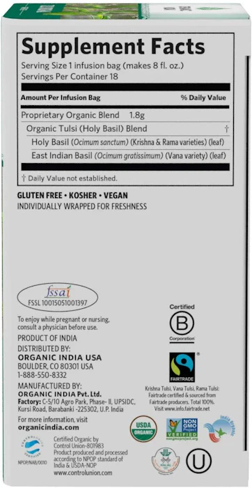 Organic India Chá de Tulsi Translation missing: pt-BR.activerecord.decorators.item_part_image/alt