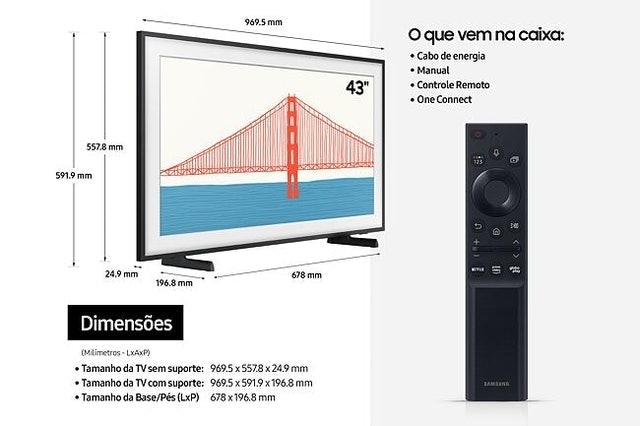 SAMSUNG Smart TV 43" QLED 4K The Frame Translation missing: pt-BR.activerecord.decorators.item_part_image/alt