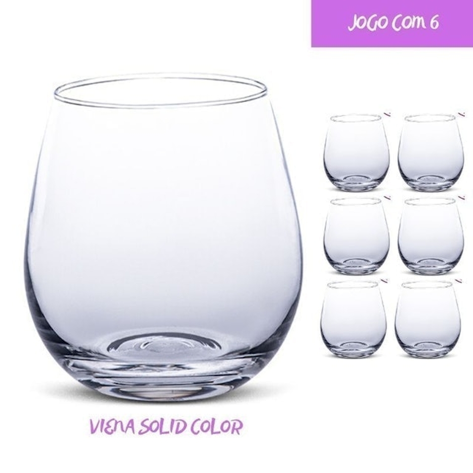 CASA LINDA Copo Vidro Viena 450ml - 6 Unidades Translation missing: pt-BR.activerecord.decorators.item_part_image/alt