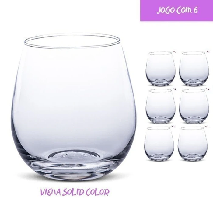 CASA LINDA Copo Vidro Viena 450ml - 6 Unidades Translation missing: pt-BR.activerecord.decorators.item_part_image/alt
