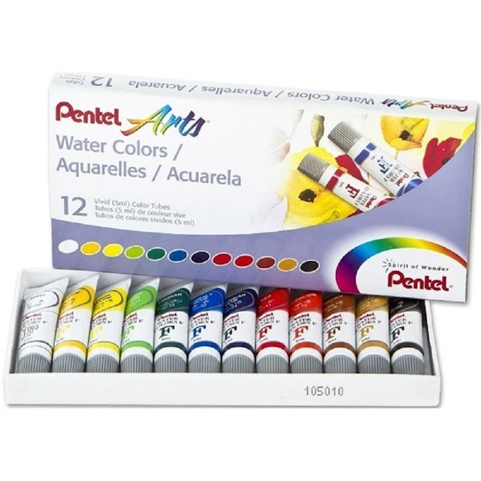 PENTEL Tinta Aquarela Tubo12 Cores Translation missing: pt-BR.activerecord.decorators.item_part_image/alt