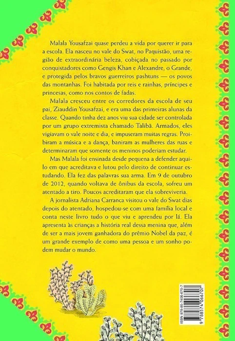 ADRIANA CARRANCA Malala, a Menina que Queria Ir para a Escola Translation missing: pt-BR.activerecord.decorators.item_part_image/alt