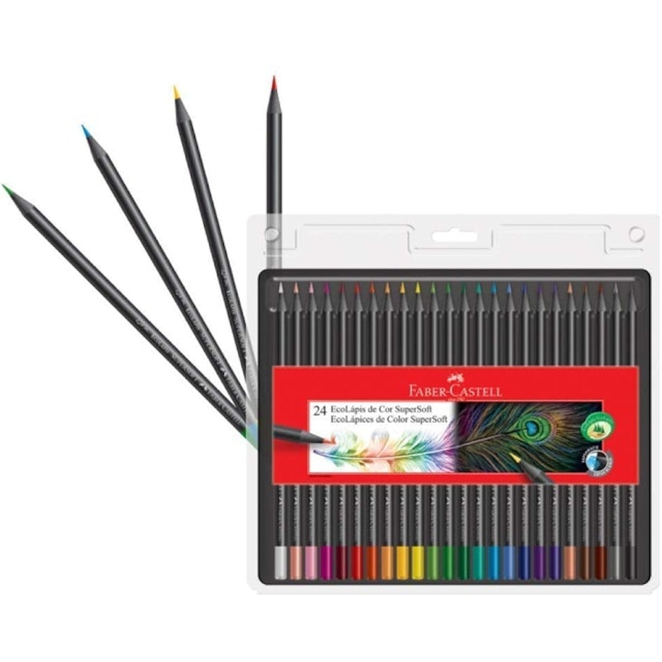 FABER-CASTELL Lápis de Cor EcoLápis Supersoft 24 cores Translation missing: pt-BR.activerecord.decorators.item_part_image/alt
