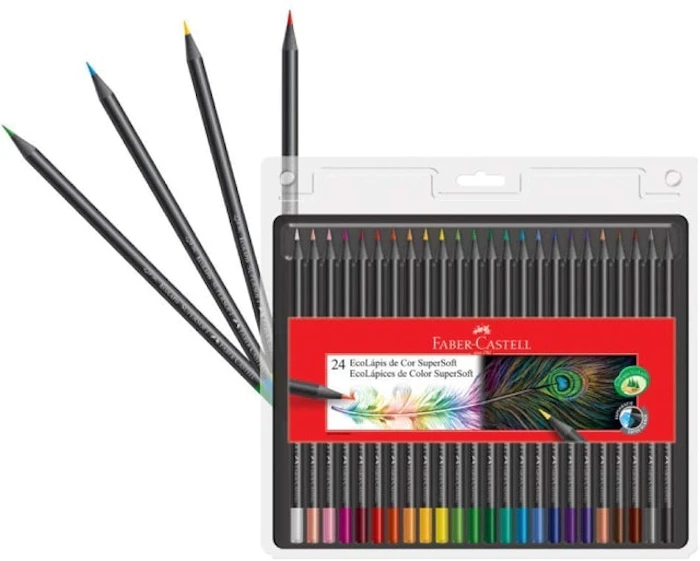 FABER-CASTELL Lápis de Cor EcoLápis Supersoft 24 cores Translation missing: pt-BR.activerecord.decorators.item_part_image/alt
