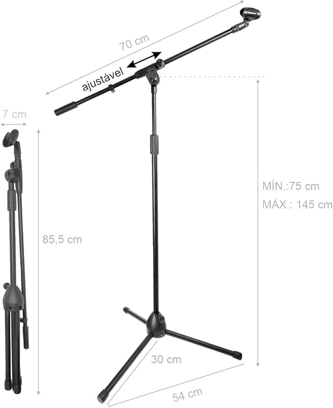 Suporte Tripé para Microfone com Cachimbo KLX 5