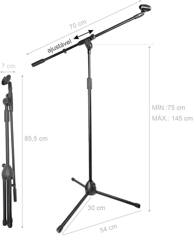 Suporte Tripé para Microfone com Cachimbo KLX 5