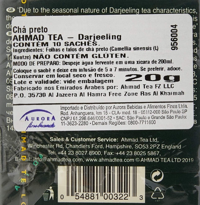 Chá Preto Darjeeling Tea Ahmad Tea London 4