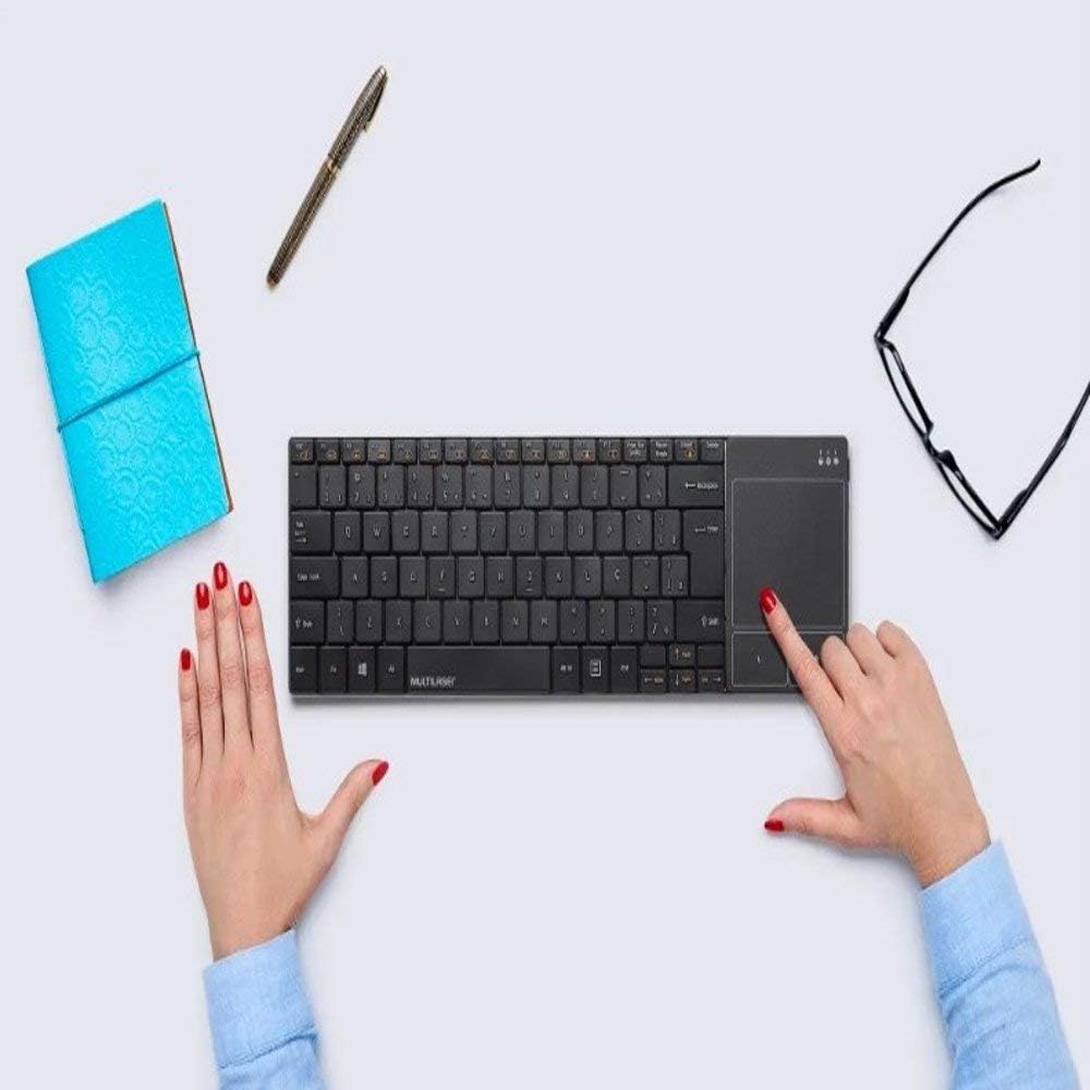Teclado sem Fio 2,4 GHz com Touch Integrado USB 4
