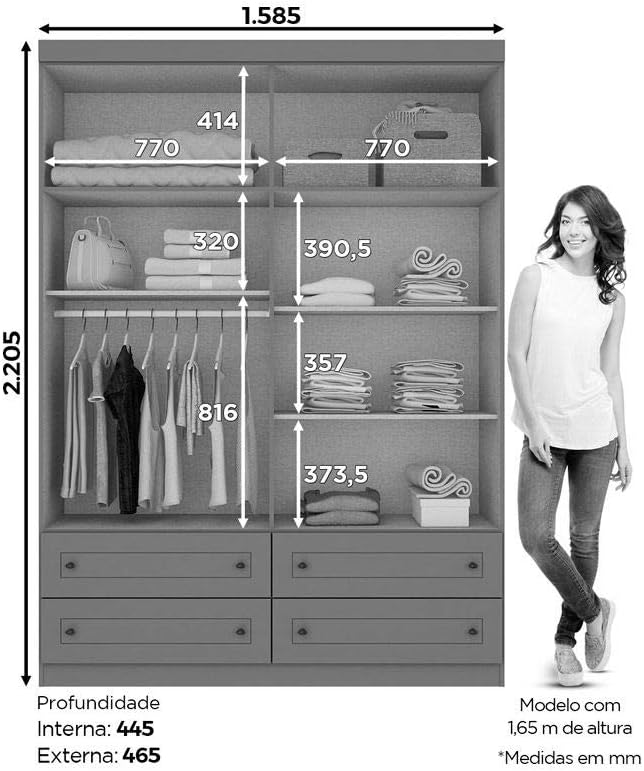 Guarda-Roupa Americano 4 Portas 3