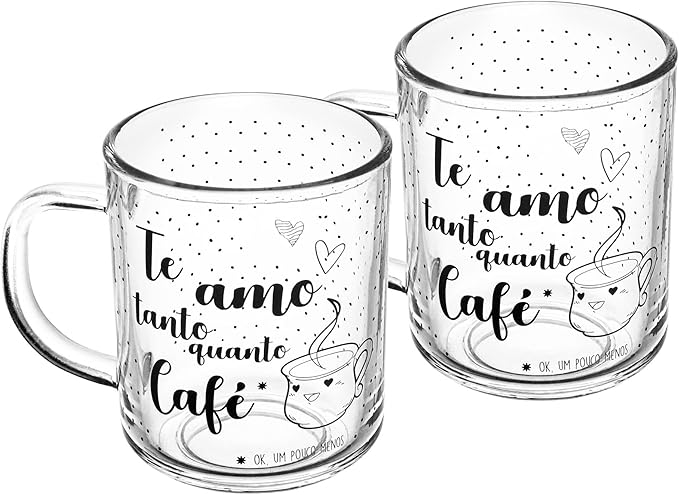 Conjunto 2 Canecas de Vidro Te Amo 1