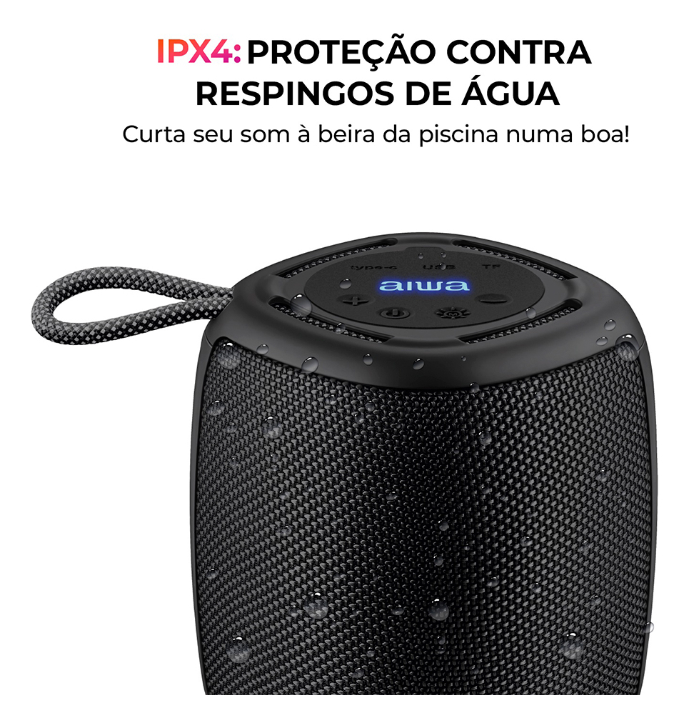 Caixa de Som Speaker AIWA SP-03-B 15 W Bluetooth IPX4 RGB 4