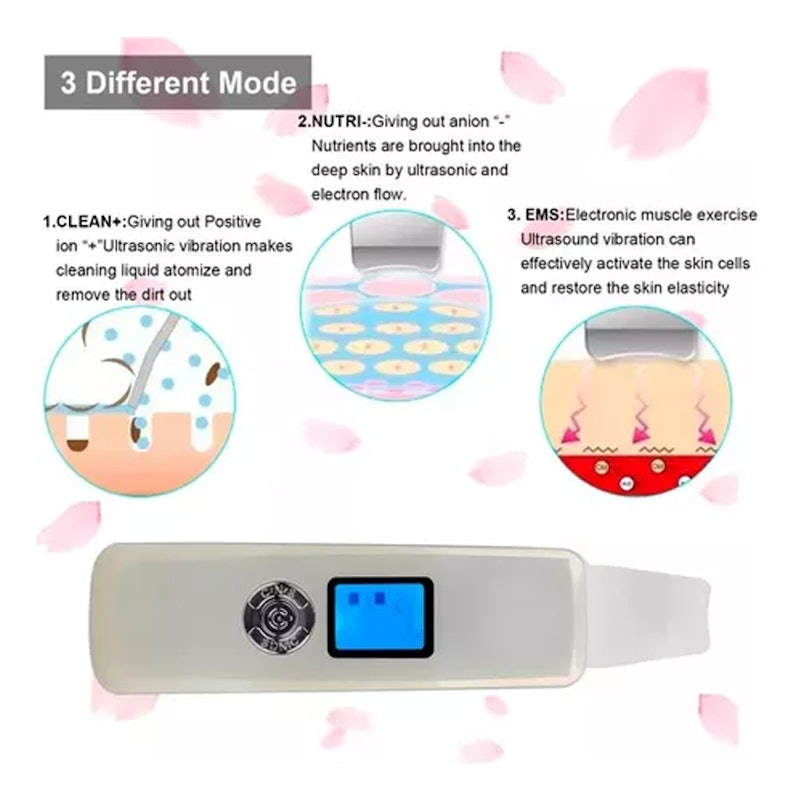 Peeling Ultrassônico e Ionização Portátil Anti Cravos e Acne 3