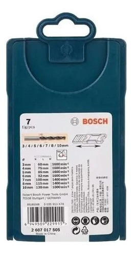 Jogo de Brocas Madeira Mini X-Line 3-10 mm 7 Peças Bosch 4