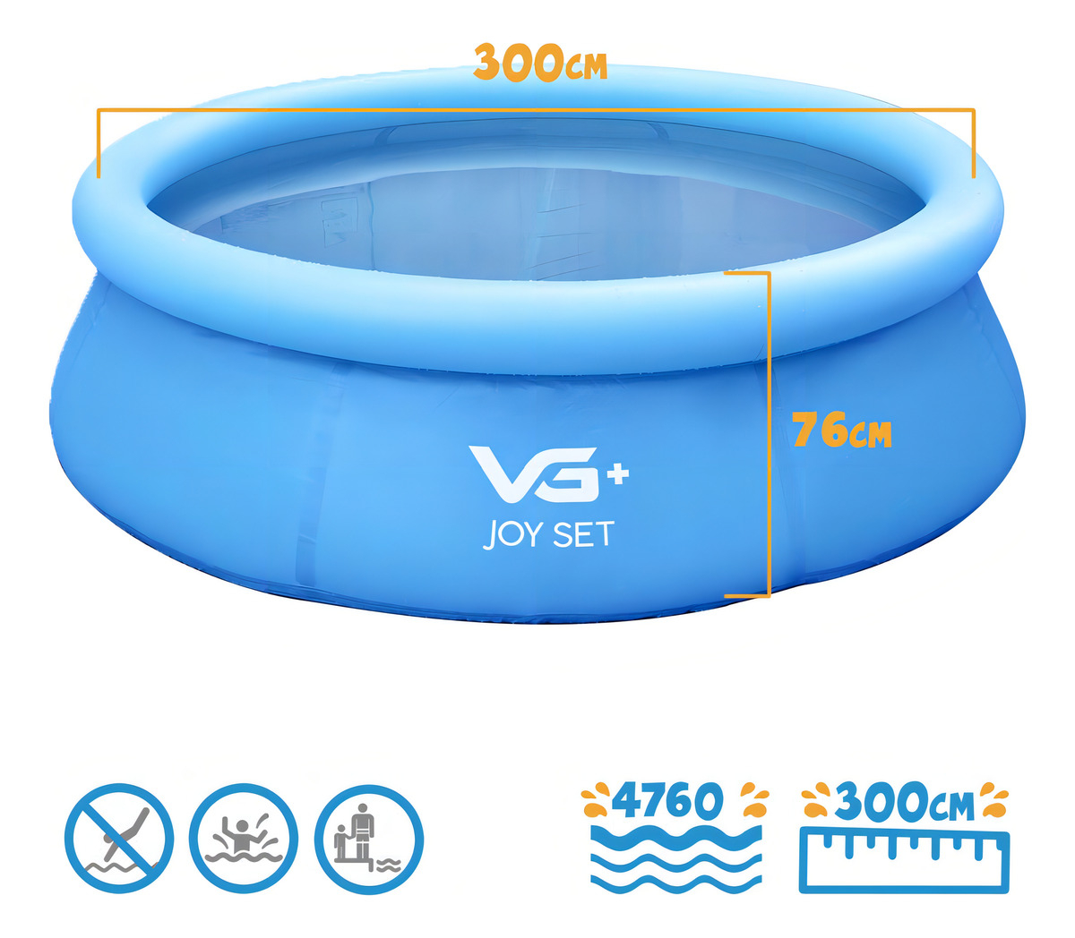 Piscina Inflável Joy Set 4.760 L Circular 300 cm 2