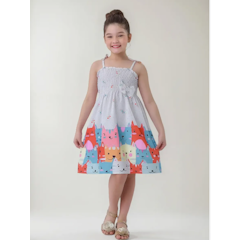 Vestido Infantil Ciganinha Gatos