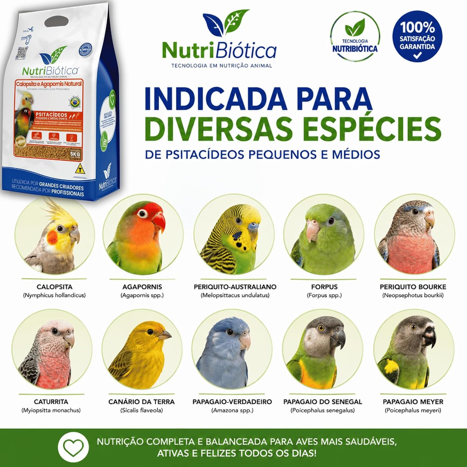 Calopsita e Agapornis Natural Nutribiótica 3