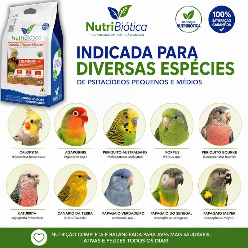 Calopsita e Agapornis Natural Nutribiótica 3