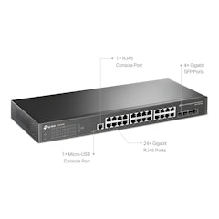 Switch Gerenciável Gigabit L2+ de 24 portas com 4 Slots SFP JetStream