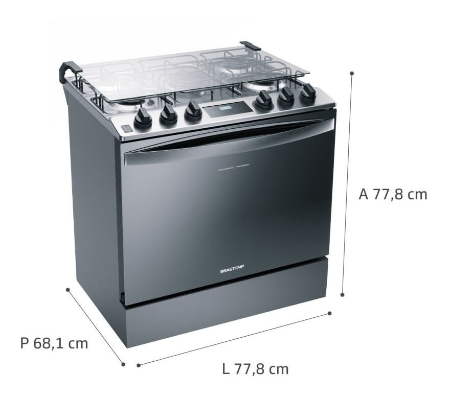 Fogão Brastemp 5 Bocas de Embutir Cor Inox com Turbo Chama e Touch Timer 4
