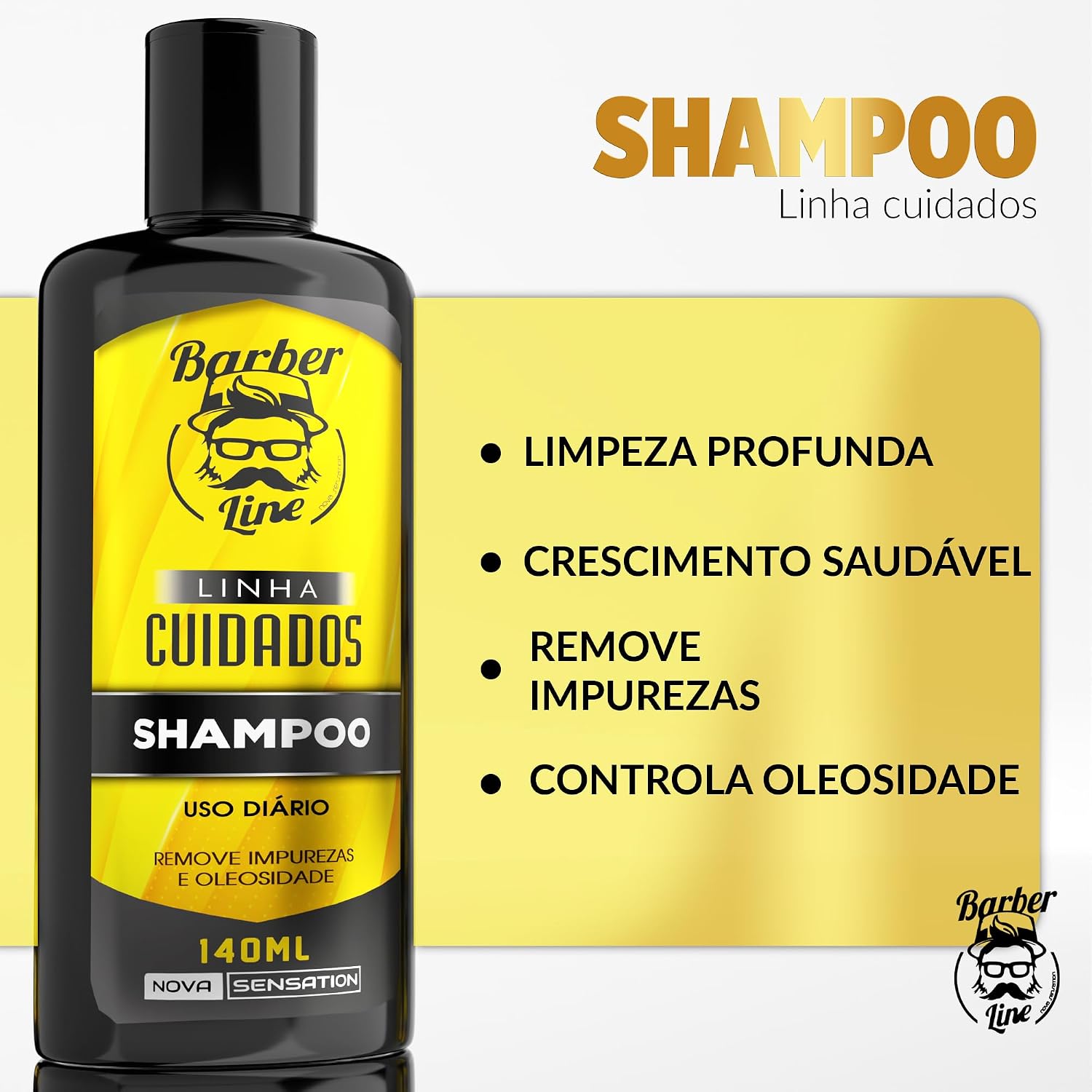 Kit para Barba Shampoo, Condicionador, Balm, Óleo e Cera Barber Line 2