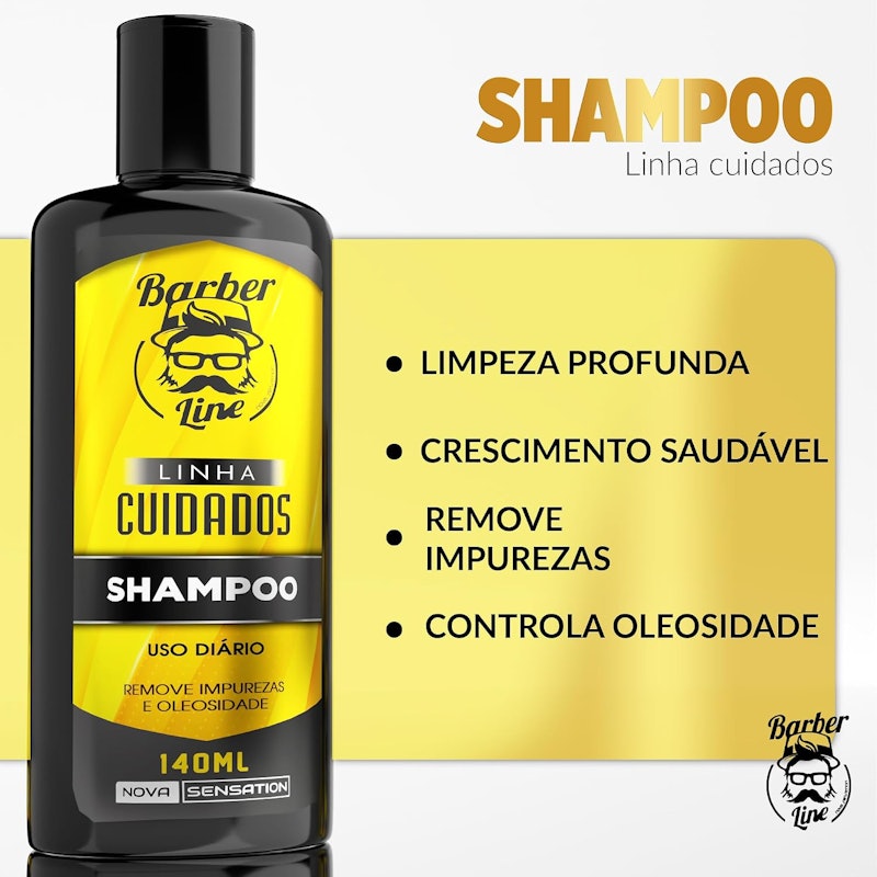 Kit para Barba Shampoo, Condicionador, Balm, Óleo e Cera Barber Line 2