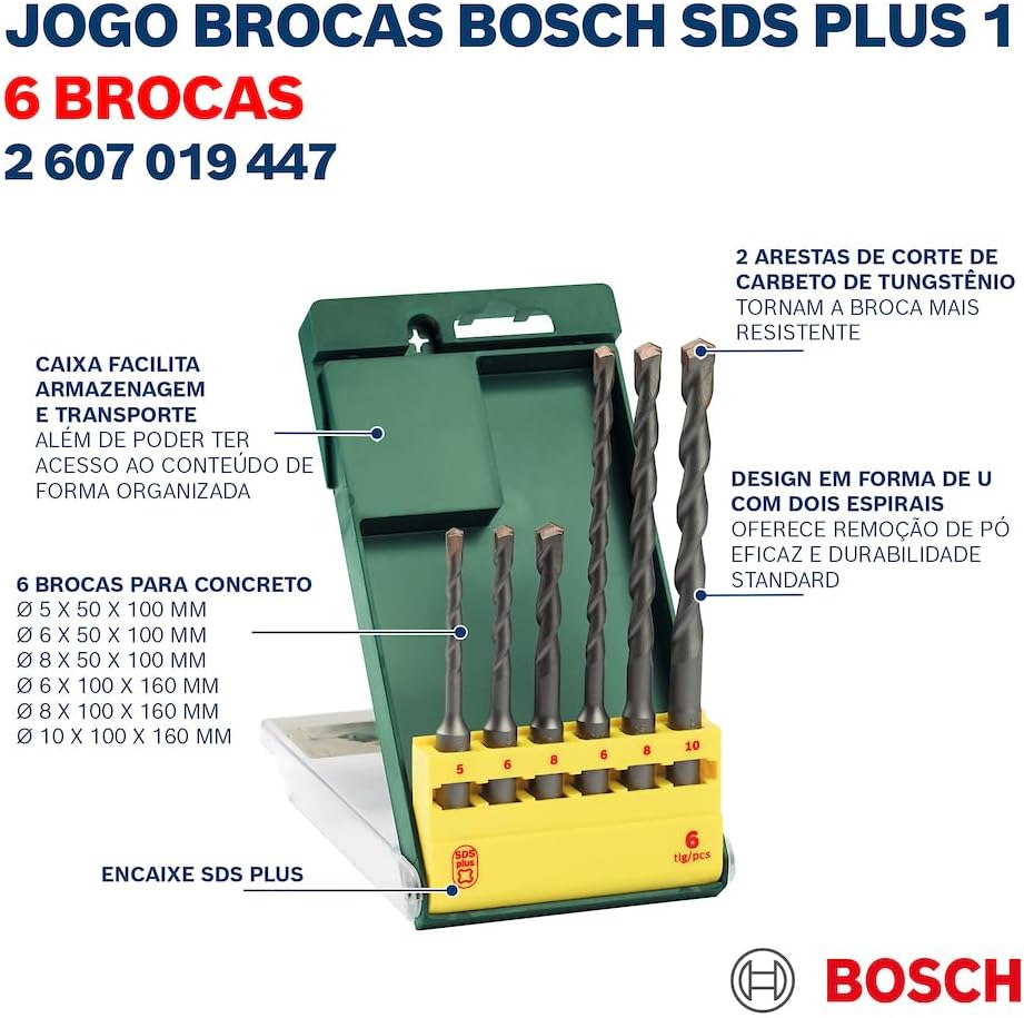 Jogo de Brocas SDS Plus-1 para Concreto 3