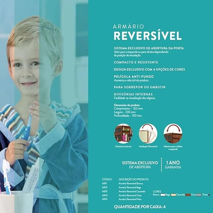 Armário Banheiro Espelho Reversível 5