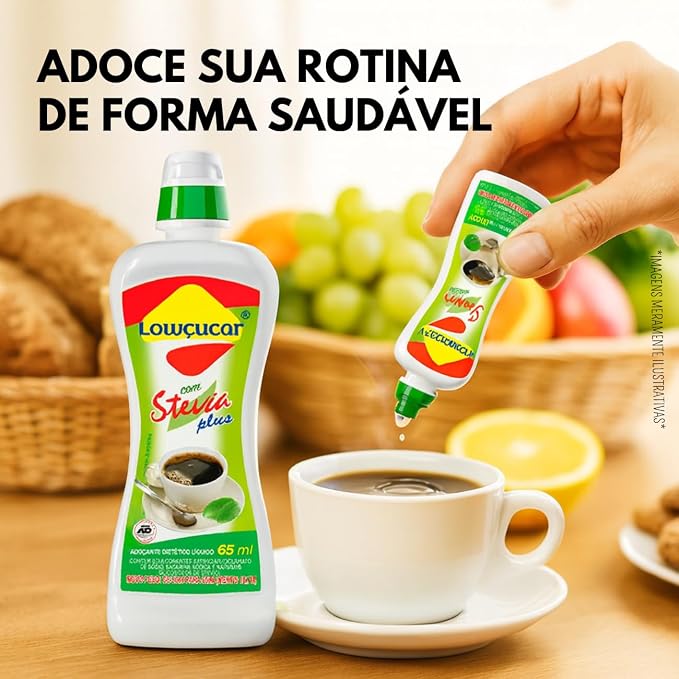 Adoçante Lowçucar Plus com Stevia Liquido 65 ml 3