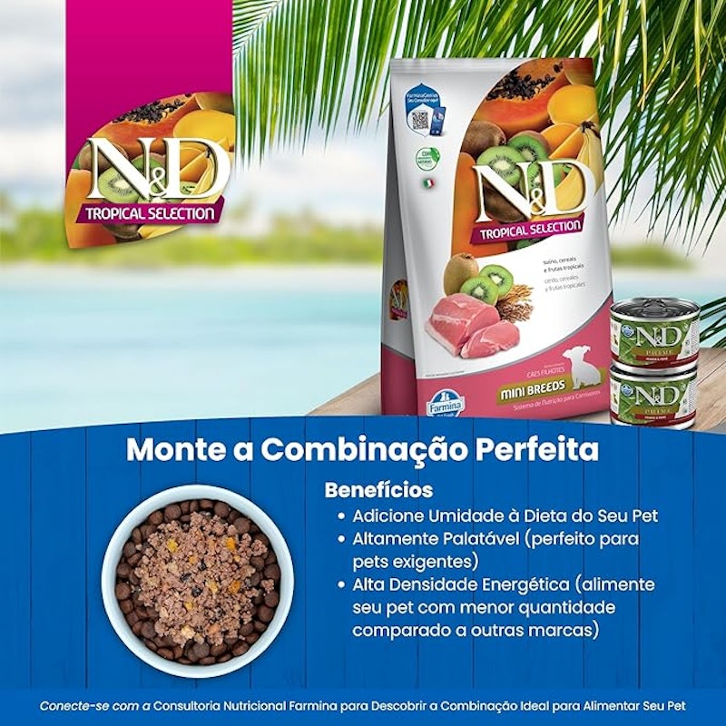 Alimento para Cães N&D Tropical Selection Canine Suíno Puppy Mini 5