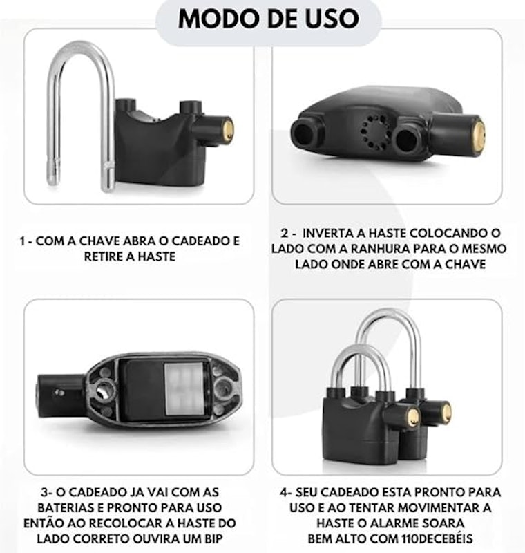 Cadeado com Alarme Antifurto 3
