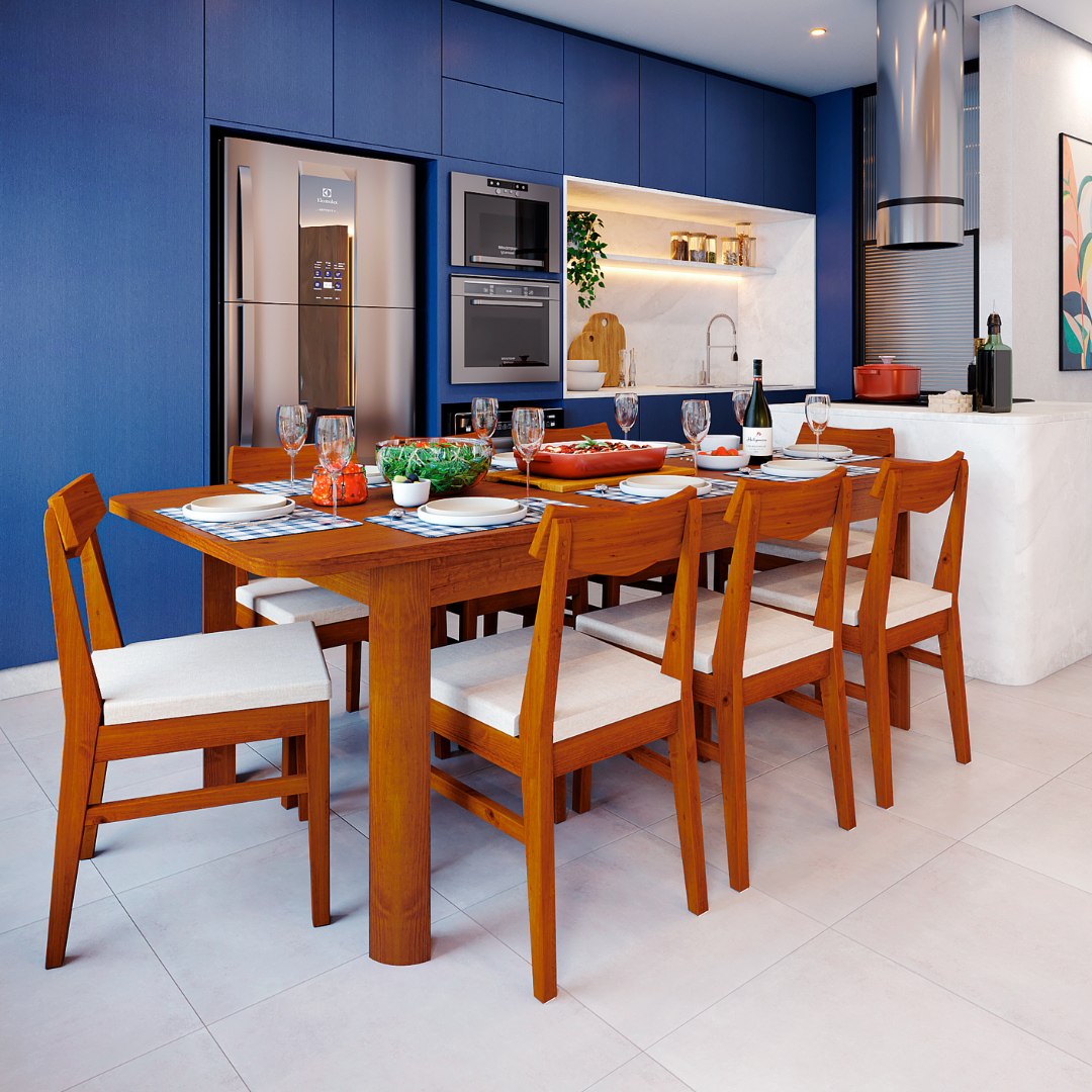 Mesa de Jantar Extensível em Madeira 180 a 220 cm Zuzu Artemobili 4