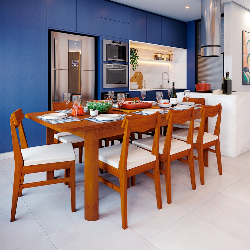 Mesa de Jantar Extensível em Madeira 180 a 220 cm Zuzu Artemobili 4