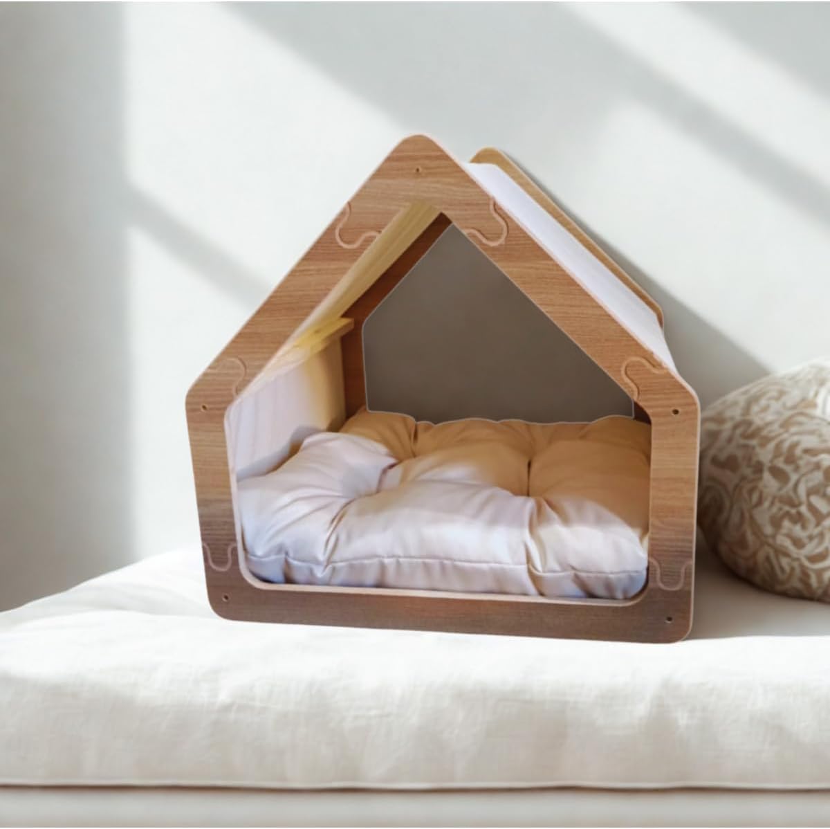 Cama para Pet Tamanho Grande (Madeira e Tecido) 2