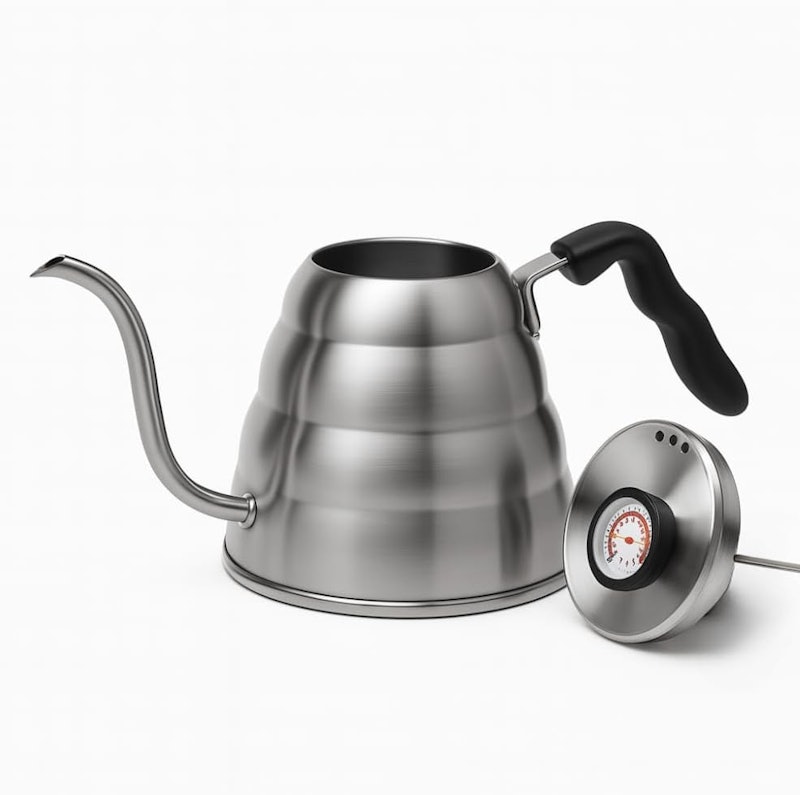 Chaleira Bico de Ganso Inox 1,2 L + Termômetro 1