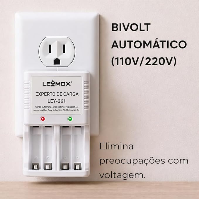 Carregador de Pilhas Leymox 4
