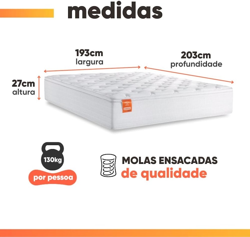 Cama Box Baú Colchão Casal King Molas Ensacadas Real Inducol 3