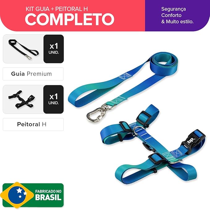 Kit para Cachorros Guia Basic + Peitoral H Lake 3