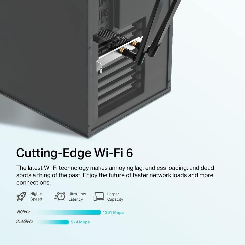 Adaptador WiFi 6 PCIe AX1800 Bluetooth 5.2 3