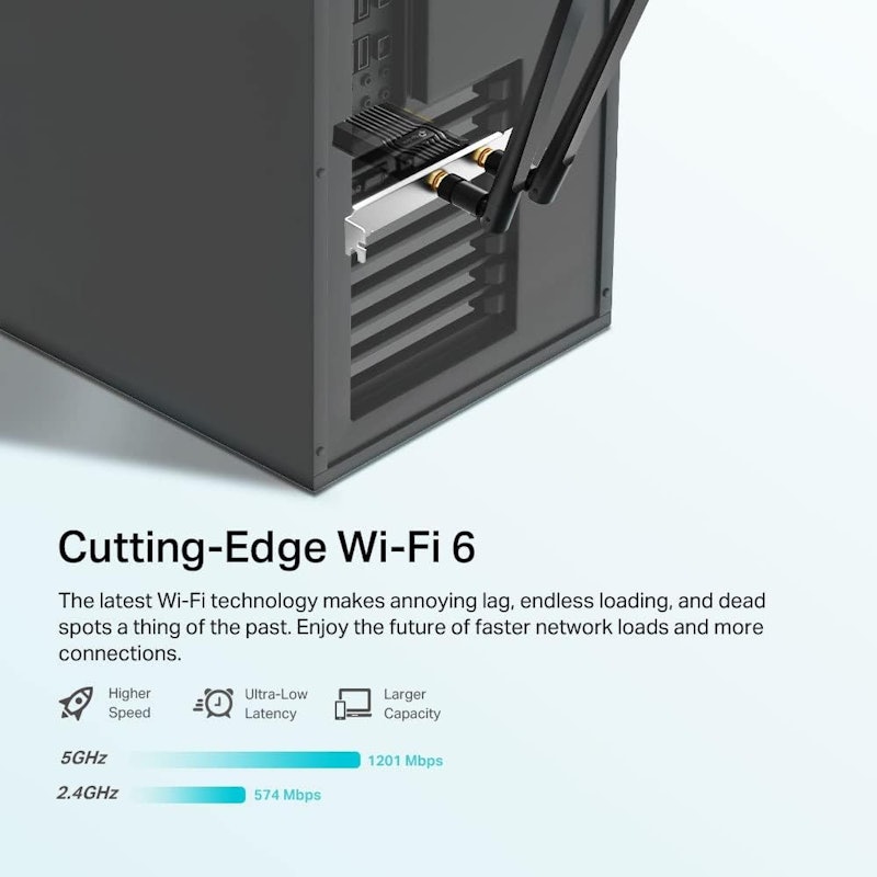 Adaptador WiFi 6 PCIe AX1800 Bluetooth 5.2 3