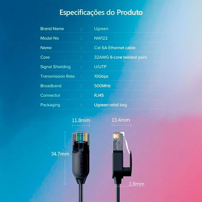 Cabo de Rede RJ45 CAT6 UTP Macho 1,5 m 5