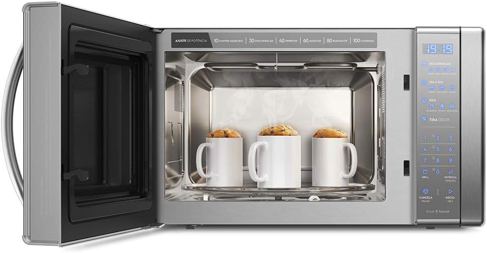 Micro-ondas 31 L Inox Espelhado com Função Grill e Painel Blue Touch 3